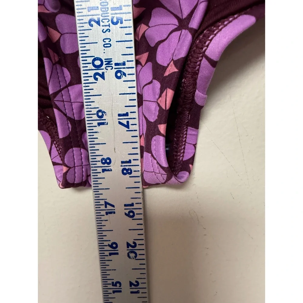 Kate Spade Purple Spade Flower Cutout One Piece Swimsuit XS‎ Bandeau  Strap